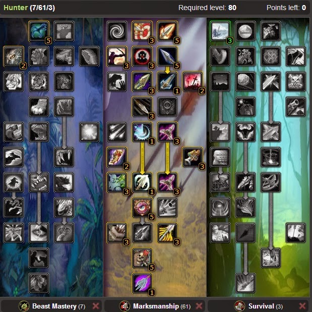 Wow of Warcraft Talents and Glyphs : PvE Markmanship Hunter DPS Talent Tree WOTLK 3.3.5 - Guide